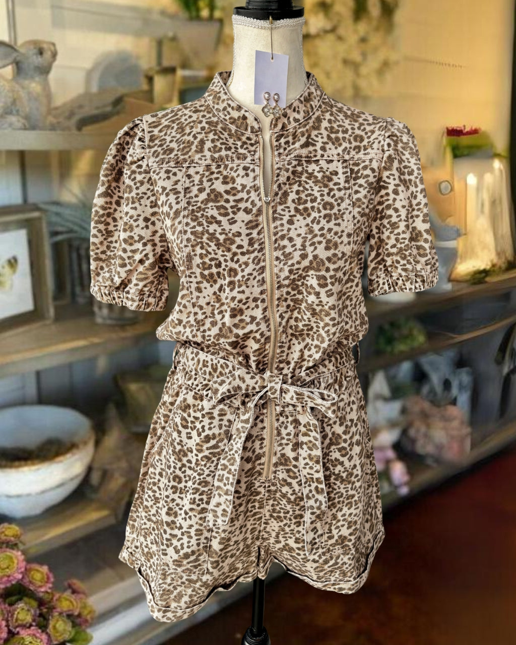 Trendy Leopard Zip-up Jumpsuit