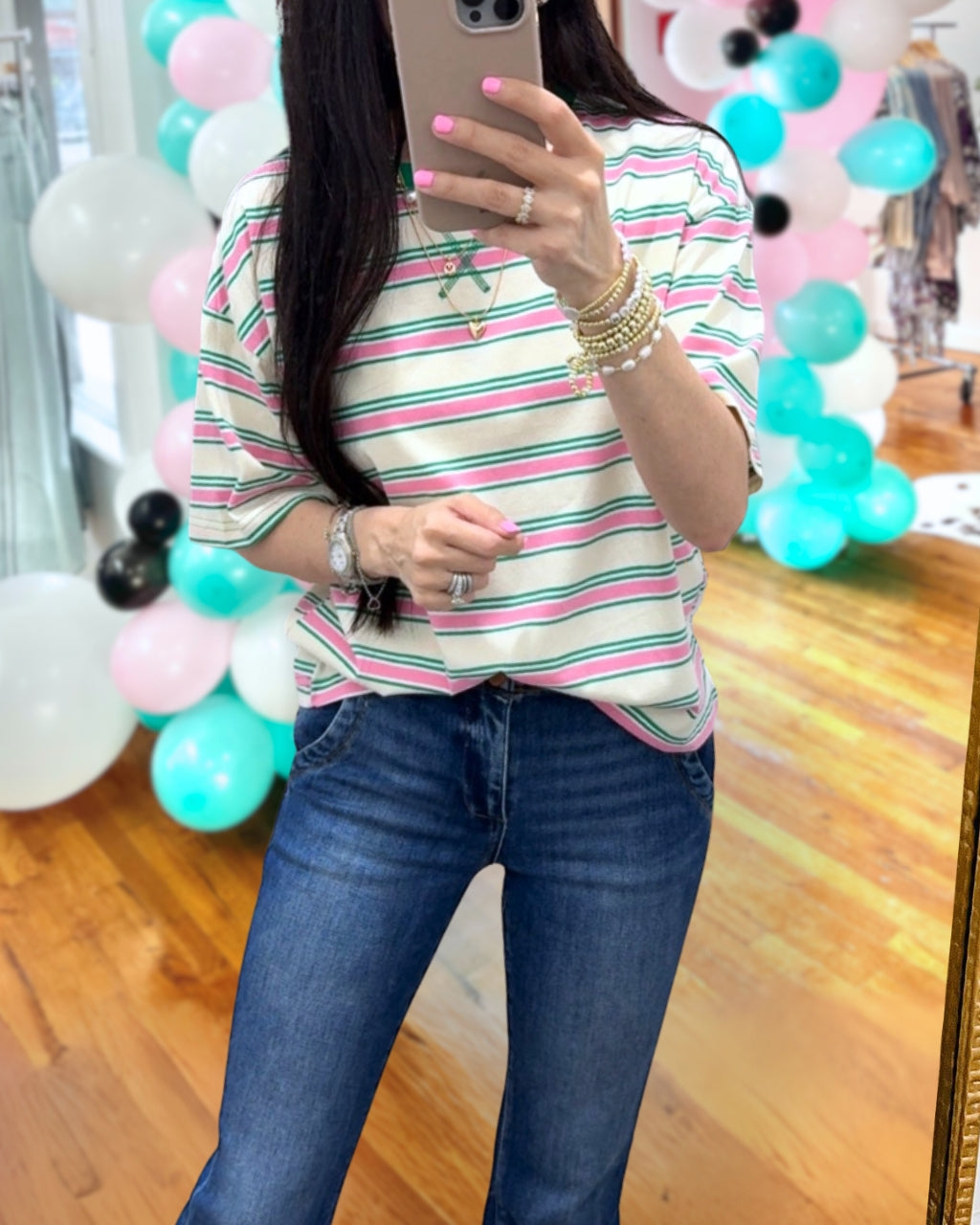 Fresh Striped Crewneck T-shirt