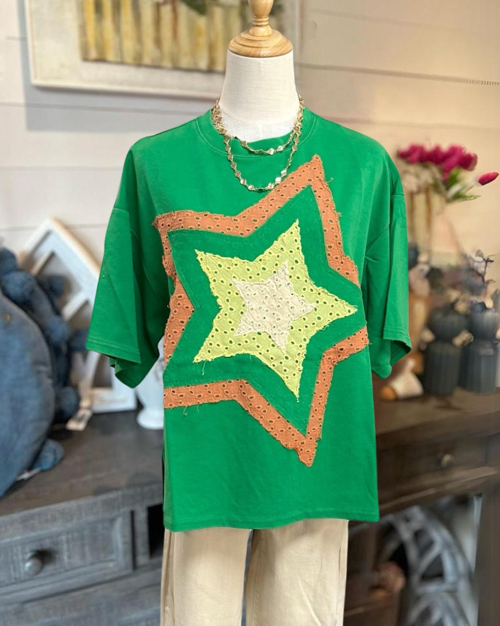 Oversized Star Patch T-Shirt