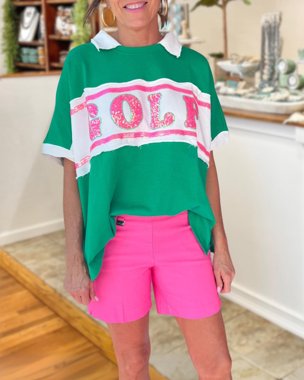 GOLF Sequined Collared Top