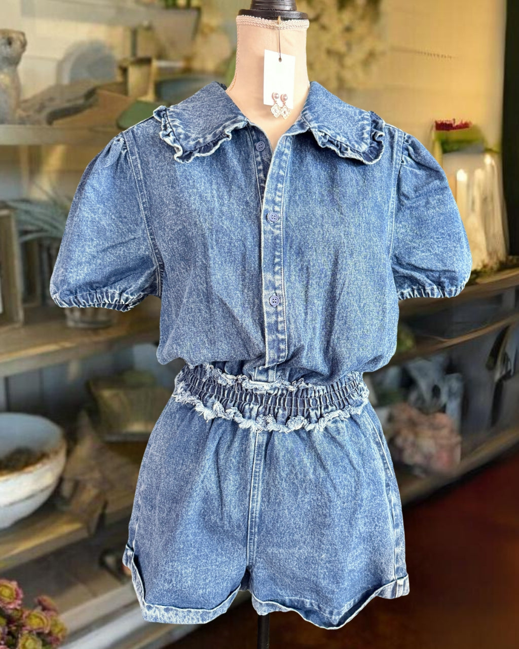Simple Washed Denim Jumpsuit