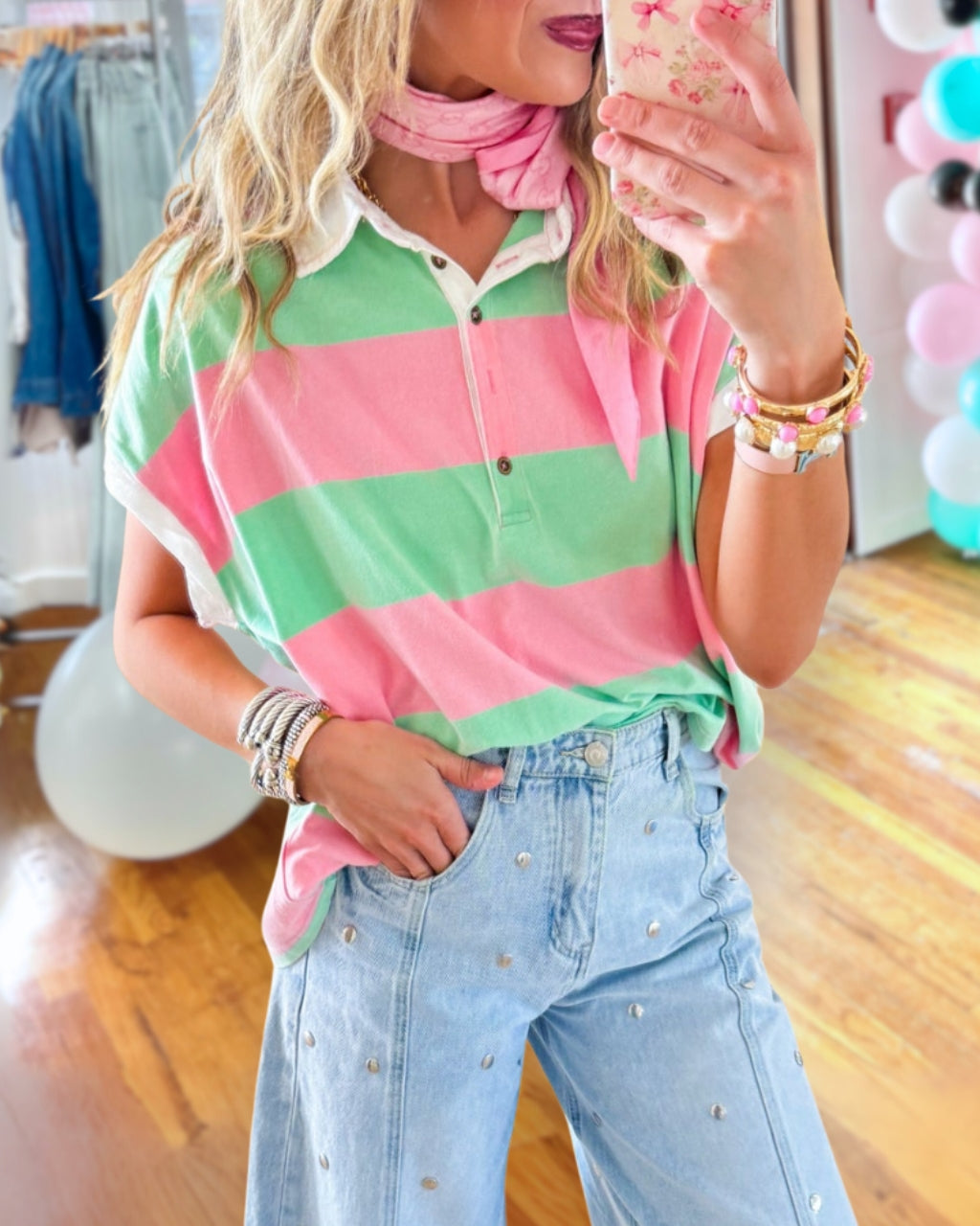 Stylish Color-Block Striped Top