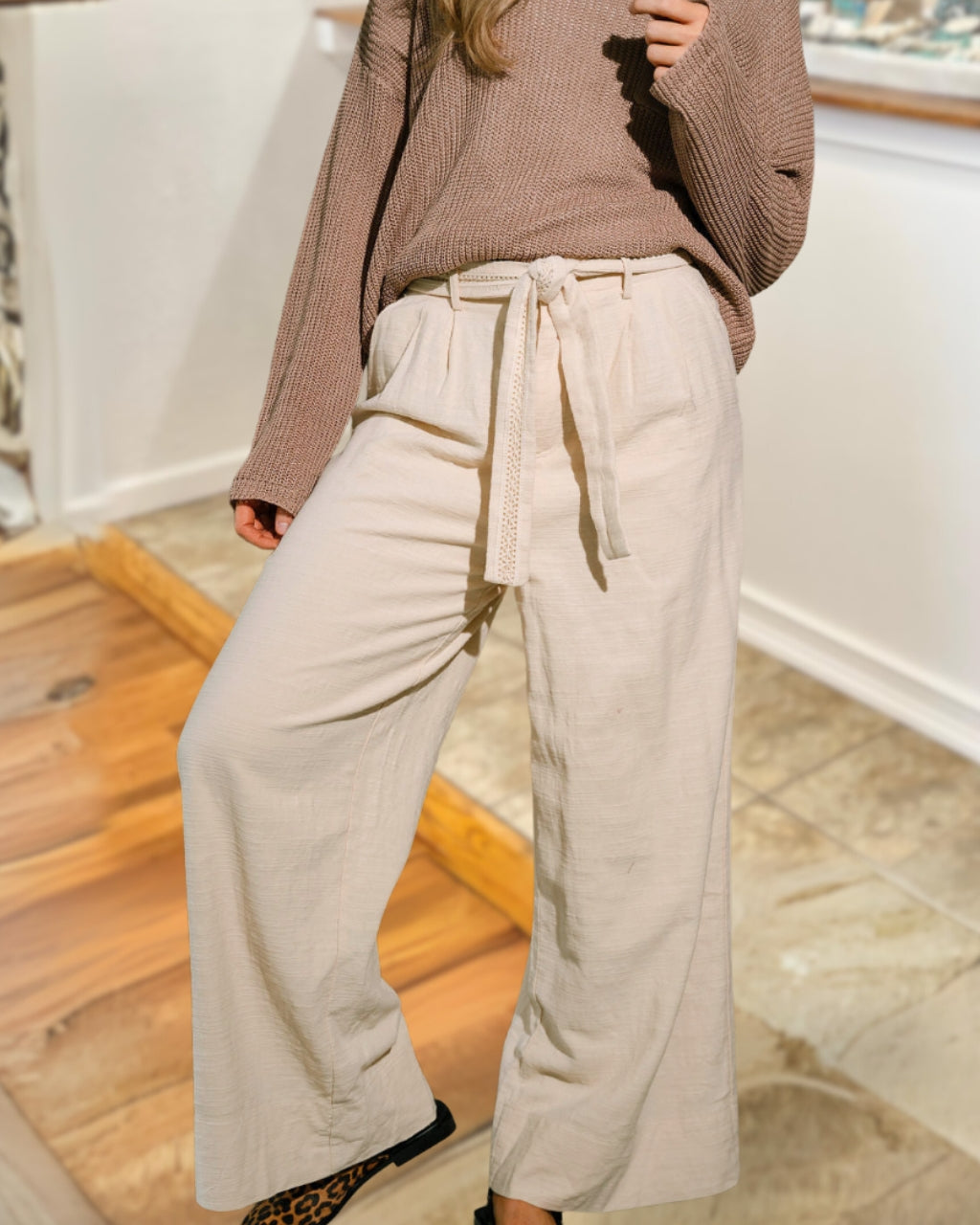 Cotton Linen Wide-leg Pants