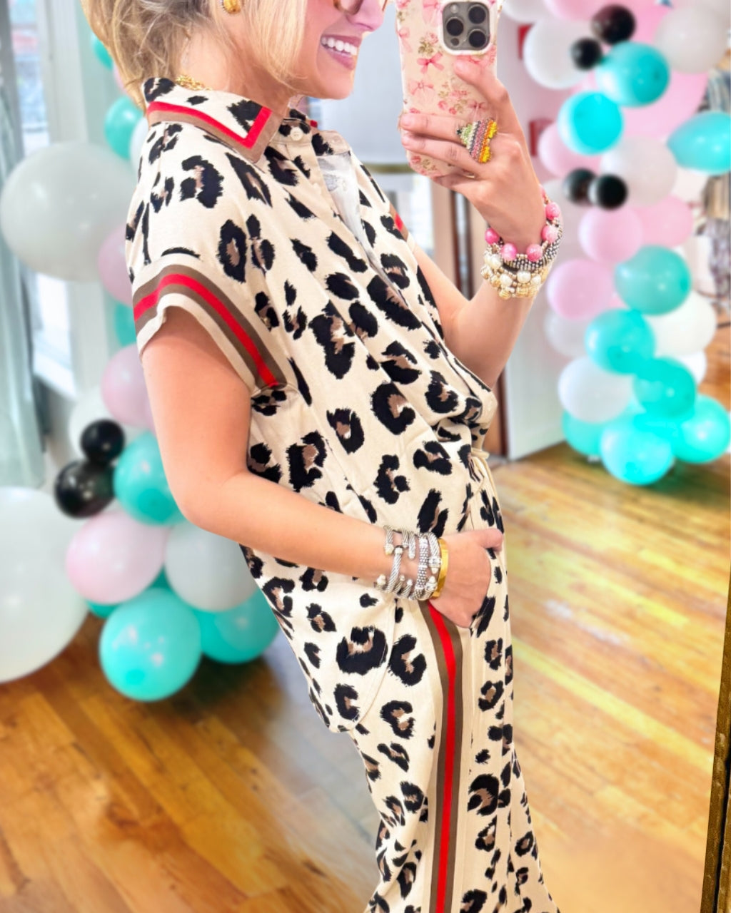 Trendy Leopard Satin Set