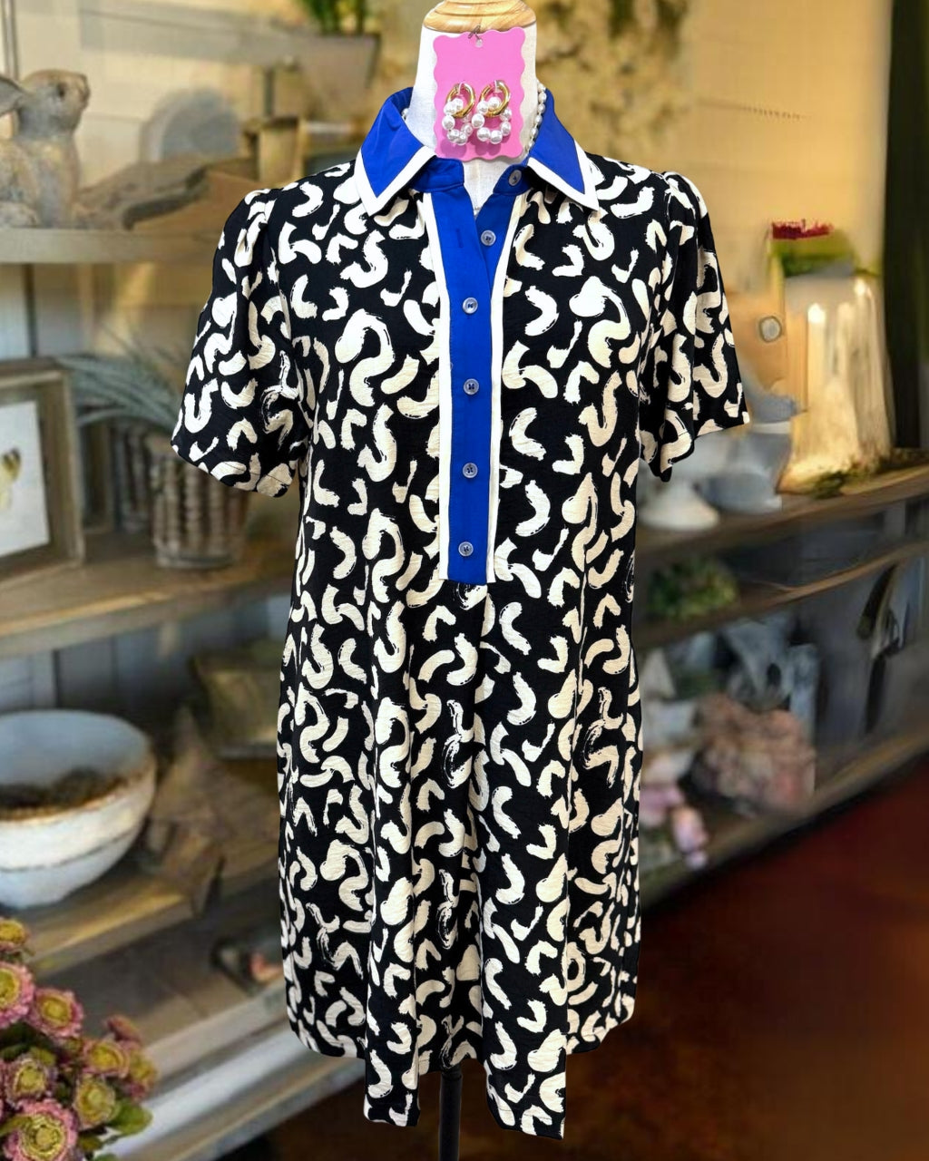 Unique Patterned Satin Dress