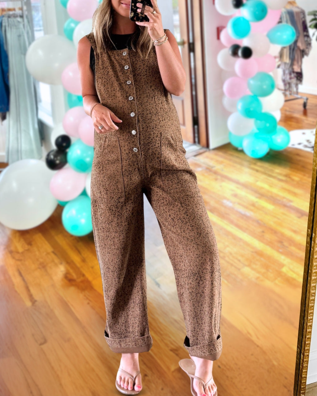 Stylish Leopard Sleeveless Jumpsuit