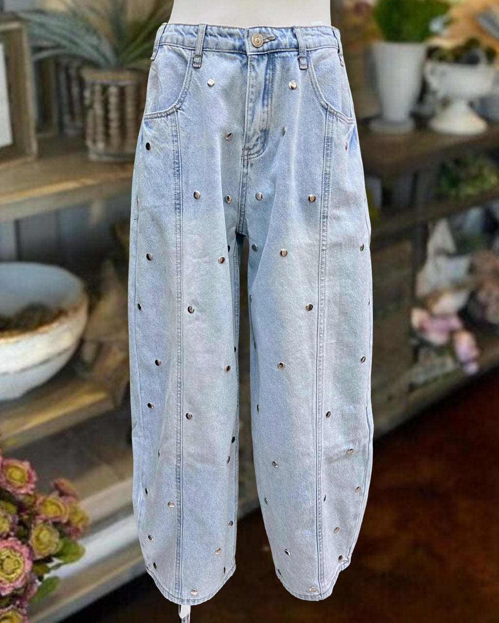 Unique Riveted Denim Trousers