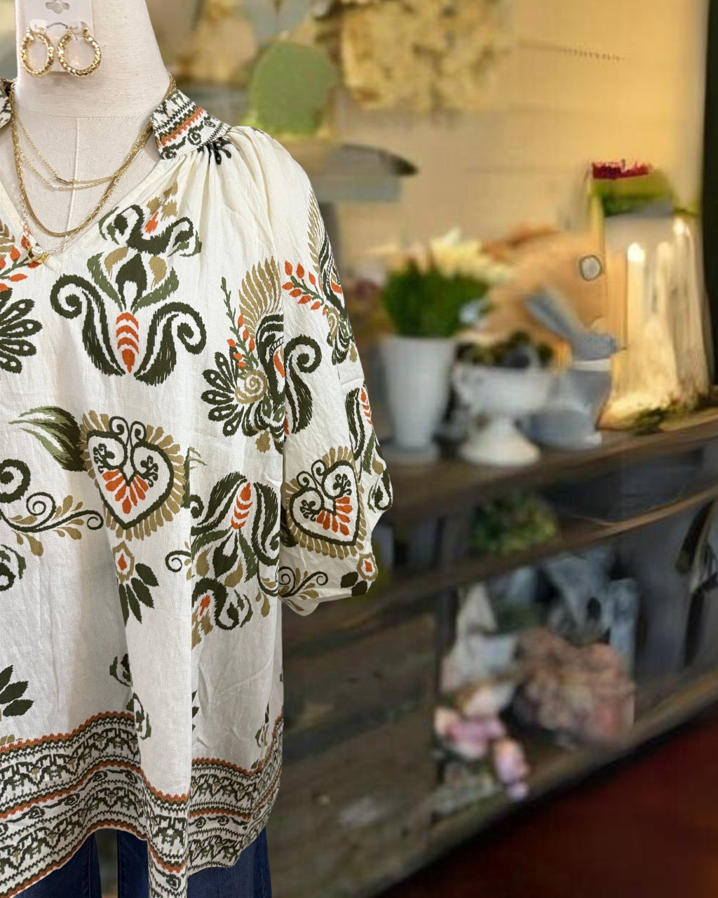 Oversized Retro Floral Top