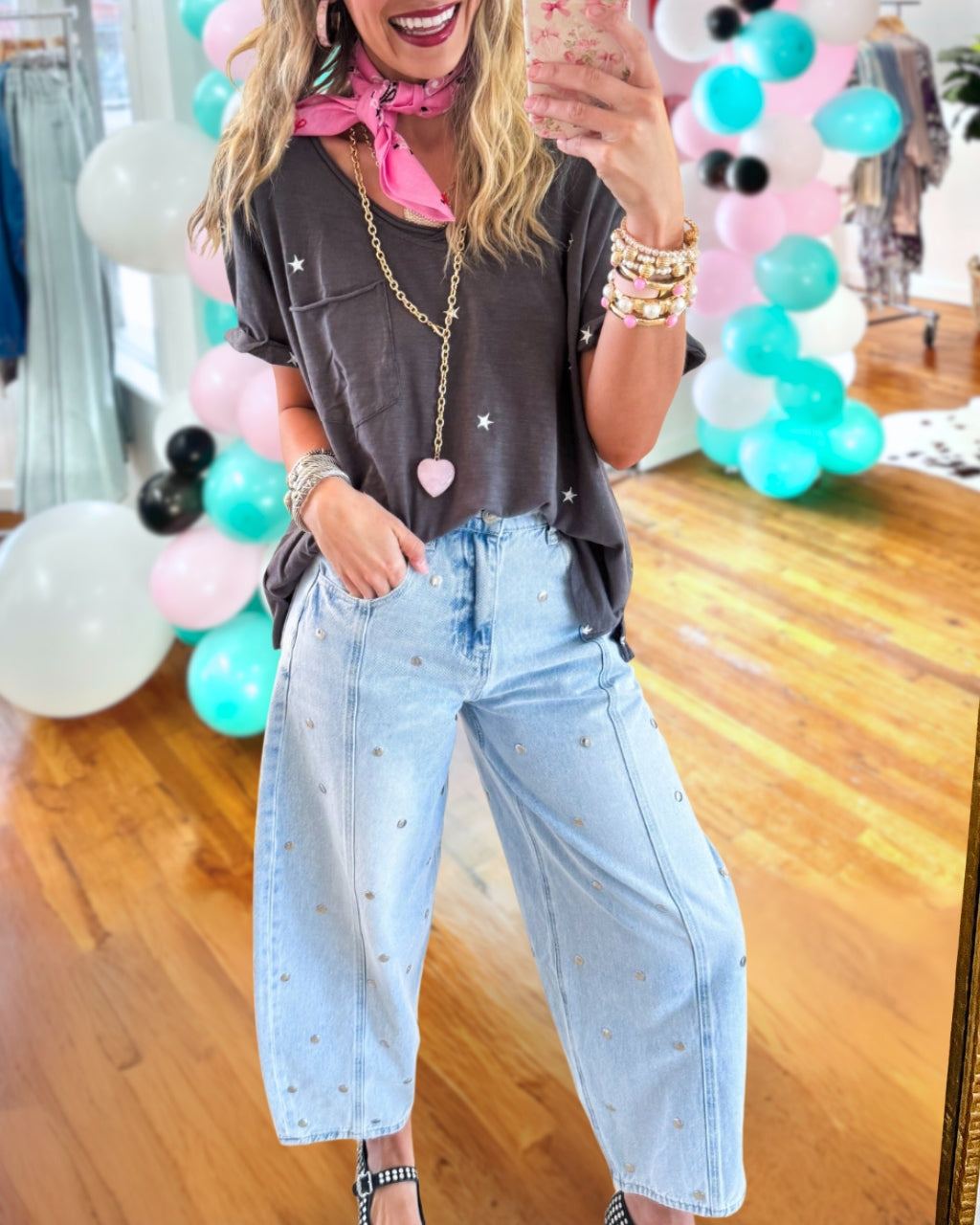 Unique Riveted Denim Trousers