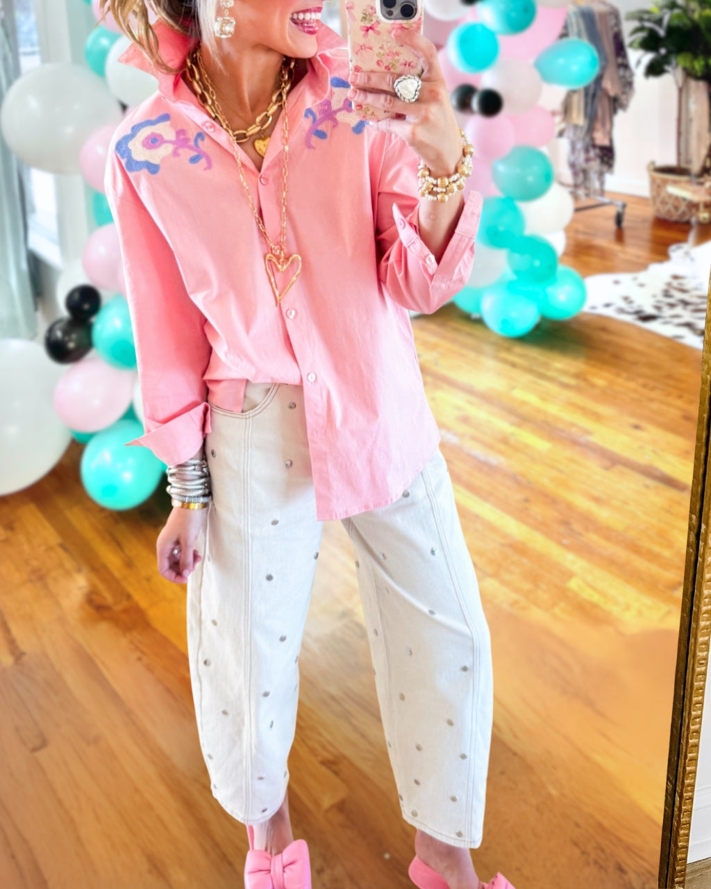 Unique Riveted Denim Trousers