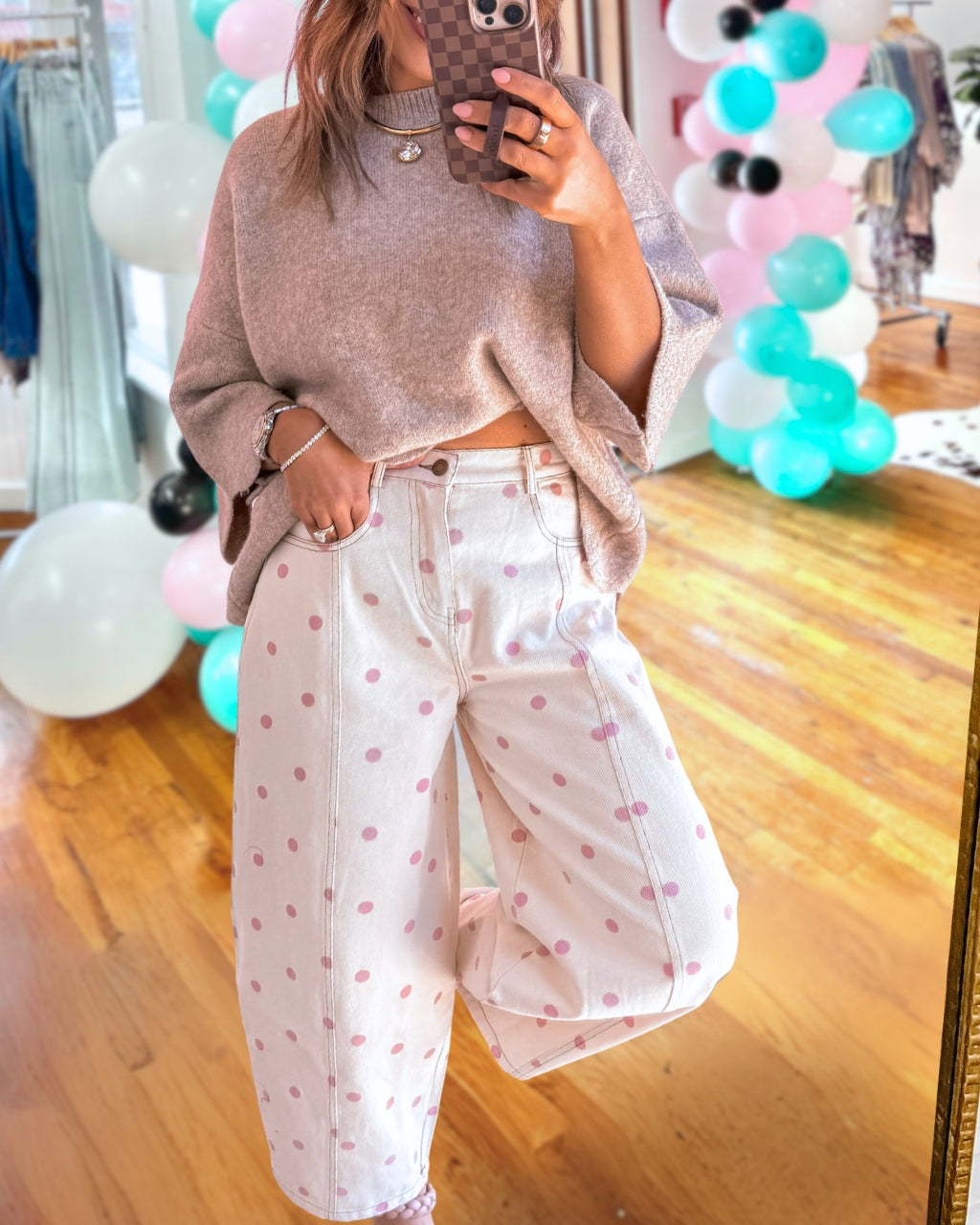 Polka Dot White Jeans