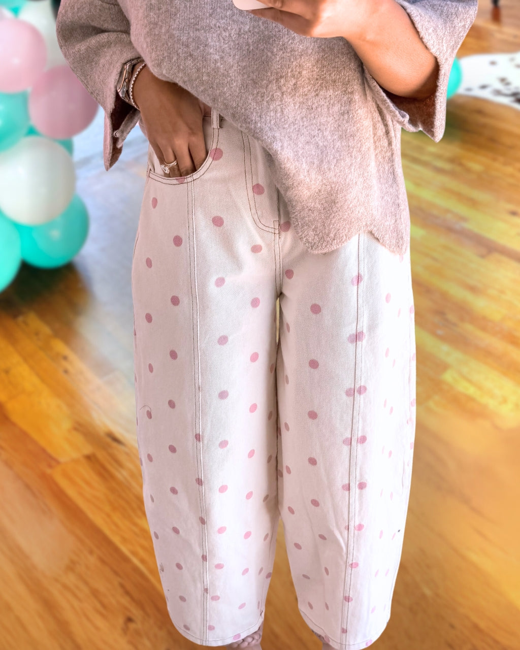 Polka Dot White Jeans